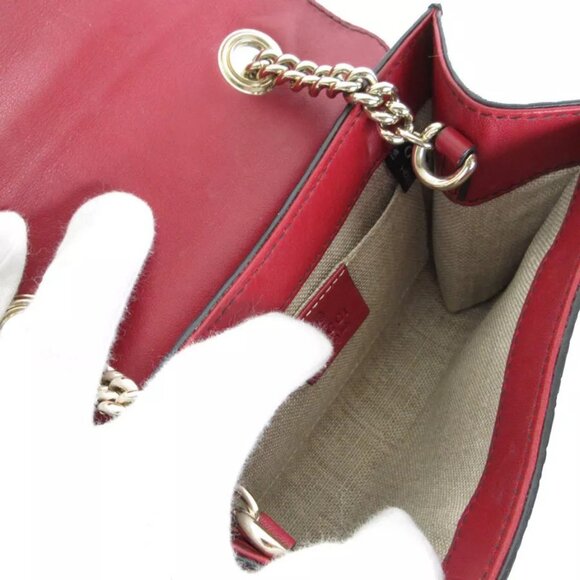 Auth GUCCI Micro Guccissima Crossbody Shoulder Bag Bordeaux leather - Picture 13 of 14